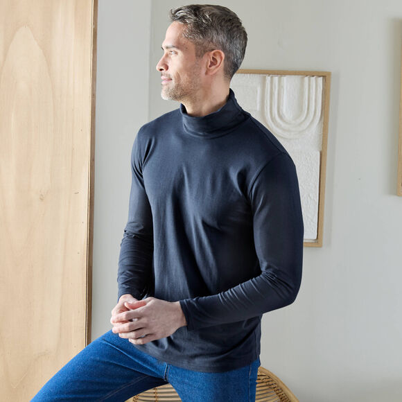 T-shirt met rolkraag en lange mouwen (marine) T-shirt met rolkraag en lange mouwen (marine)